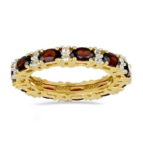 2.64 CT GARNET GOLD PLATED SILVER RINGS #VR034543